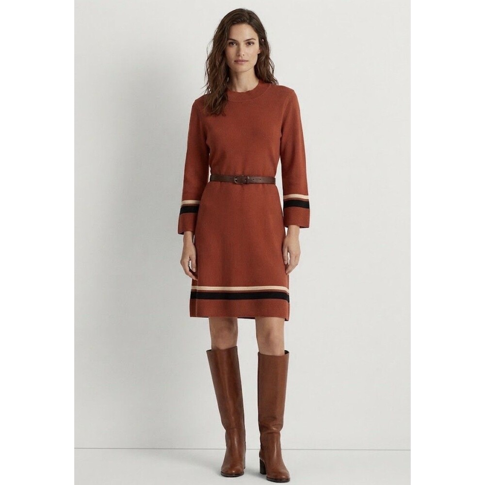 NWT Women Sandra Darren Black White Knit Sweater Dress Sz XL